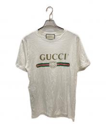 GUCCI（グッチ）の古着「ロゴ オーバーサイズ コットン Tシャツ」｜ホワイト