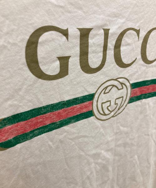 GUCCI（グッチ）GUCCI (グッチ) ロゴ オーバーサイズ コットン Tシャツ ホワイト サイズ:XXSの古着・服飾アイテム