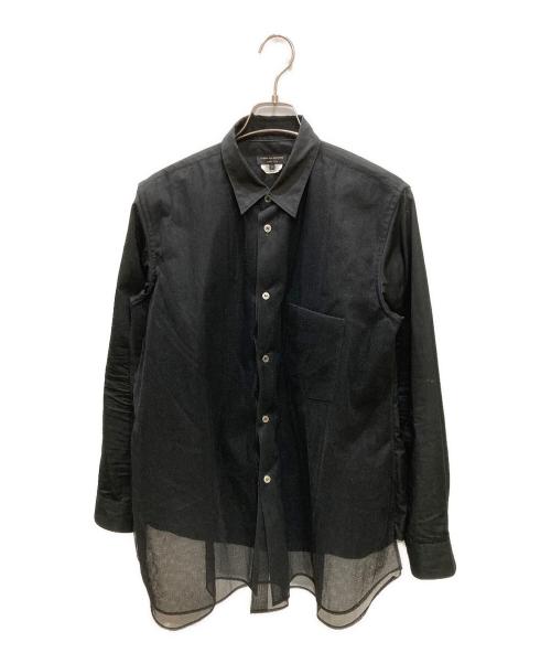 COMME des GARCONS HOMME PLUS（コムデギャルソンオムプリュス）COMME des GARCONS HOMME PLUS (コムデギャルソンオムプリュス) チュールドッキングデザインシャツ ブラック サイズ:Sの古着・服飾アイテム