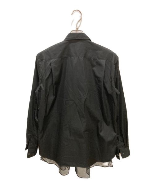 COMME des GARCONS HOMME PLUS（コムデギャルソンオムプリュス）COMME des GARCONS HOMME PLUS (コムデギャルソンオムプリュス) チュールドッキングデザインシャツ ブラック サイズ:Sの古着・服飾アイテム