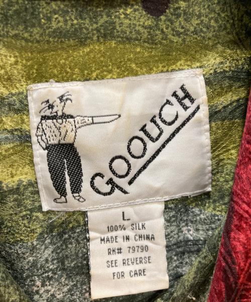 GOOUCH（グーチ）GOOUCH (グーチ) 古着総柄シルクシャツ レッド サイズ:Lの古着・服飾アイテム