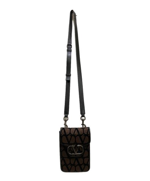 VALENTINO（ヴァレンティノ）VALENTINO (ヴァレンティノ) Vロゴ ミニクロスショルダーバッグ ブラウンの古着・服飾アイテム