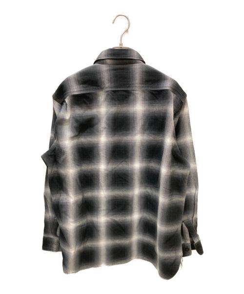 HOUSTON（ヒューストン）HOUSTON (ヒューストン) オンブレチェックネルシャツ グレー サイズ:Lの古着・服飾アイテム