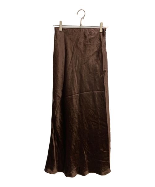 Spick and Span（スピック＆スパン）Spick and Span (スピック＆スパン) サテンフレアスカート ブラウン サイズ:36 未使用品の古着・服飾アイテム