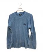 stussyステューシー）の古着「ピグメントダイラグランサーマルカットソー」｜ブルー