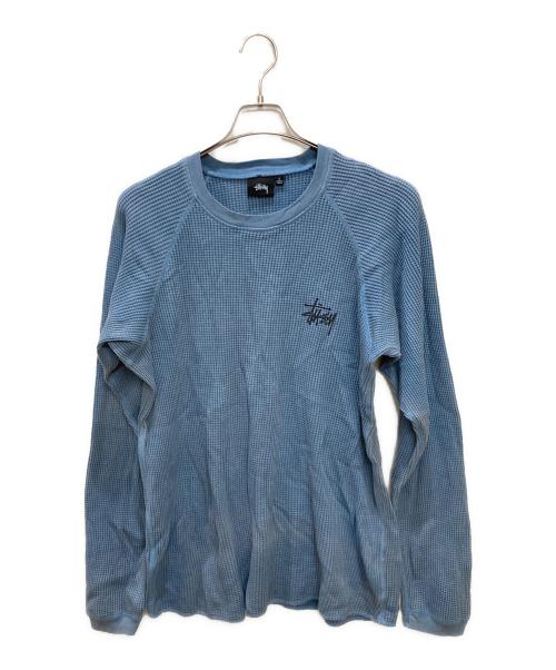 stussy（ステューシー）stussy (ステューシー) ピグメントダイラグランサーマルカットソー ブルー サイズ:Lの古着・服飾アイテム