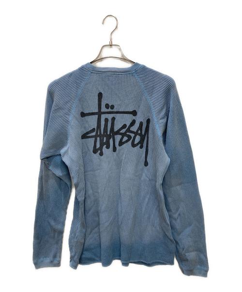 stussy（ステューシー）stussy (ステューシー) ピグメントダイラグランサーマルカットソー ブルー サイズ:Lの古着・服飾アイテム