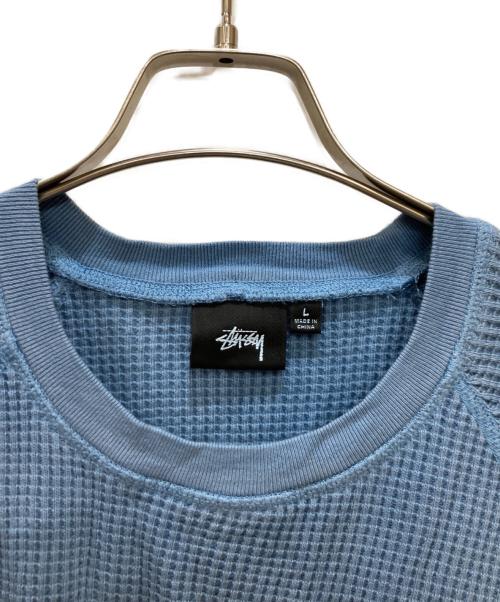 stussy（ステューシー）stussy (ステューシー) ピグメントダイラグランサーマルカットソー ブルー サイズ:Lの古着・服飾アイテム