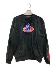 Hysteric Glamour（ヒステリックグラマー）の古着「HELL OVAL ボアアップリケスウェット」｜ブラック