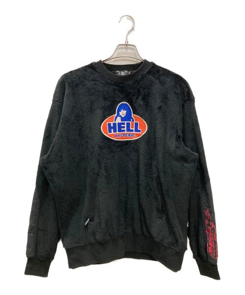 Hysteric Glamour（ヒステリックグラマー）Hysteric Glamour (ヒステリックグラマー) HELL OVAL ボアアップリケスウェット ブラック サイズ:Lの古着・服飾アイテム