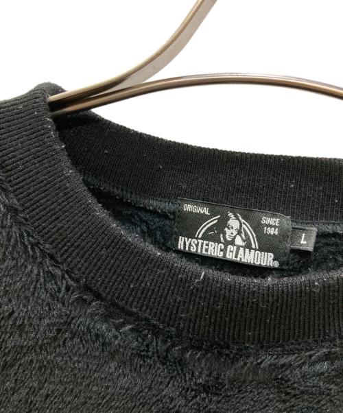 Hysteric Glamour（ヒステリックグラマー）Hysteric Glamour (ヒステリックグラマー) HELL OVAL ボアアップリケスウェット ブラック サイズ:Lの古着・服飾アイテム