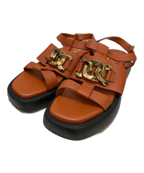 TOD'S（トッズ）TOD'S (トッズ) KATE/ケイトグルカサンダル ブラウン サイズ:37の古着・服飾アイテム