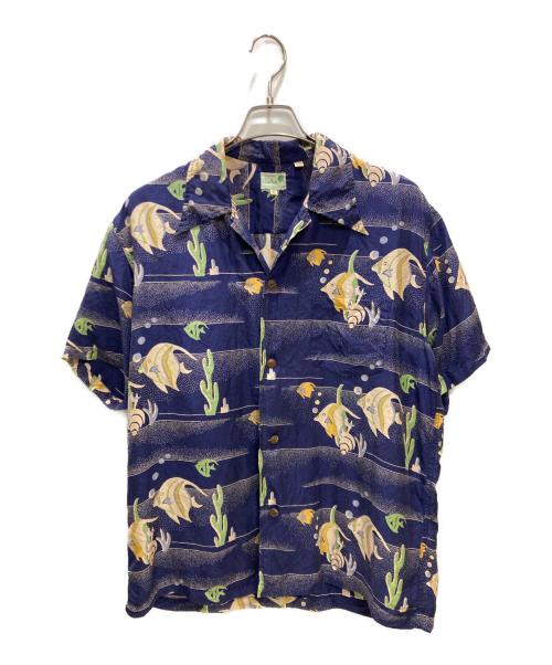 Sun Surf（サンサーフ）Sun Surf (サンサーフ) シルクアロハシャツ ネイビー サイズ:Lの古着・服飾アイテム