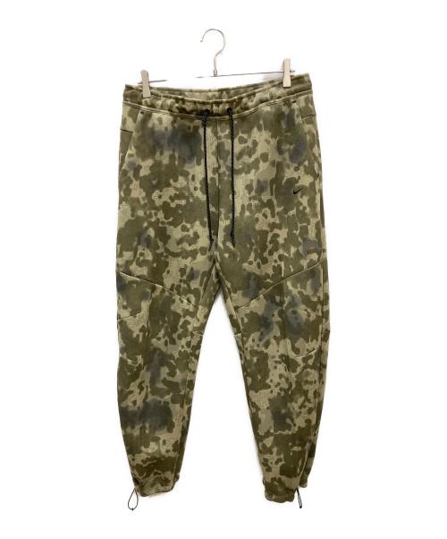 NIKE（ナイキ）NIKE (ナイキ) オープンヘム テックフリースカモパンツ / スウェットパンツ オリーブ サイズ:XLの古着・服飾アイテム