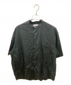 Graphpaperグラフペーパー）の古着「Broad S/S Oversized Band Collar Shirt」｜ブラック
