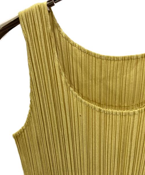 PLEATS PLEASE（プリーツプリーズ）PLEATS PLEASE (プリーツプリーズ) ノースリーブプリーツワンピース イエロー サイズ:4の古着・服飾アイテム