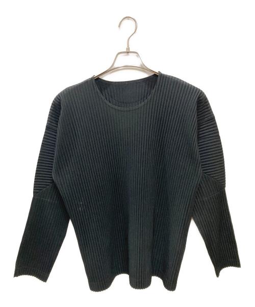 HOMME PLISSE ISSEY MIYAKE（オム プリッセ イッセイ ミヤケ）HOMME PLISSE ISSEY MIYAKE (オム プリッセ イッセイ ミヤケ) プリーツカットソープルオーバー ブラック サイズ:2の古着・服飾アイテム