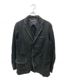 ISSEY MIYAKE MEN（イッセイミヤケメン）の古着「ステッチデザインリネンテーラードジャケット」｜ブラック