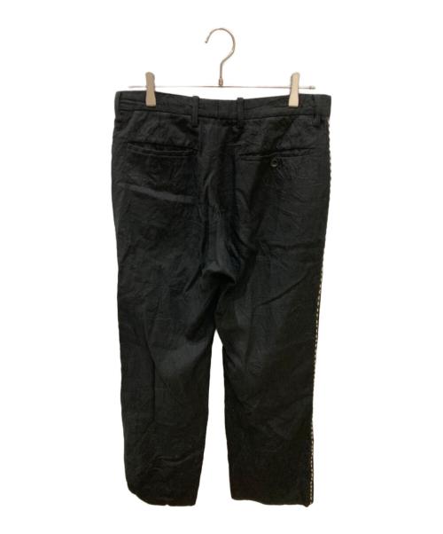 ISSEY MIYAKE MEN（イッセイミヤケメン）ISSEY MIYAKE MEN (イッセイミヤケメン) ステッチデザインリネンパンツ ブラック サイズ:2の古着・服飾アイテム