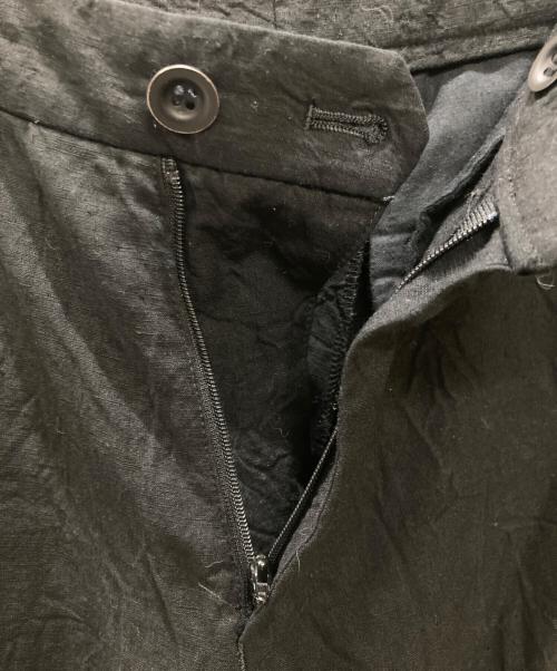 ISSEY MIYAKE MEN（イッセイミヤケメン）ISSEY MIYAKE MEN (イッセイミヤケメン) ステッチデザインリネンパンツ ブラック サイズ:2の古着・服飾アイテム