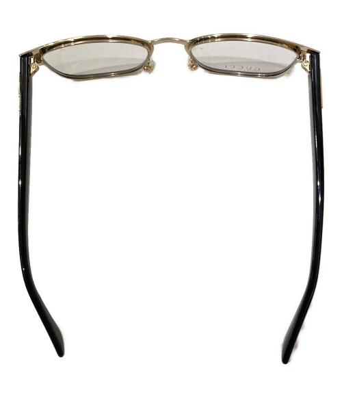 GUCCI（グッチ）GUCCI (グッチ) シェリーライン伊達眼鏡 ゴールドカラーブラック サイズ:52□20-145の古着・服飾アイテム