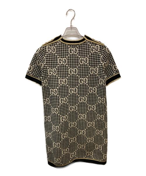 GUCCI（グッチ）GUCCI (グッチ) GGジャガードラメニットワンピース ブラック サイズ:XSの古着・服飾アイテム