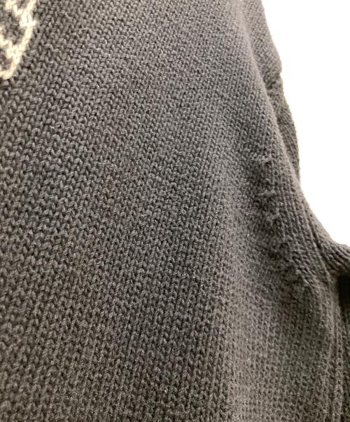 Yohji Yamamoto pour homme（ヨウジヤマモト プールオム）Yohji Yamamoto pour homme (ヨウジヤマモト プールオム) 刺繍一筆書き横女顔タートルニット ブラック サイズ:3の古着・服飾アイテム