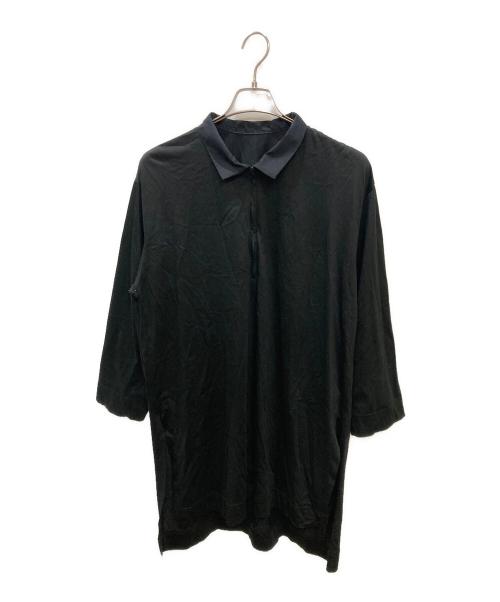 HOMME PLISSE ISSEY MIYAKE（オム プリッセ イッセイ ミヤケ）HOMME PLISSE ISSEY MIYAKE (オム プリッセ イッセイ ミヤケ) ハーフジップカットソー ブラック サイズ:2の古着・服飾アイテム