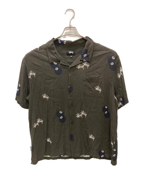 stussy（ステューシー）stussy (ステューシー) ８ボールオープンカラーシャツ ブラック サイズ:Lの古着・服飾アイテム