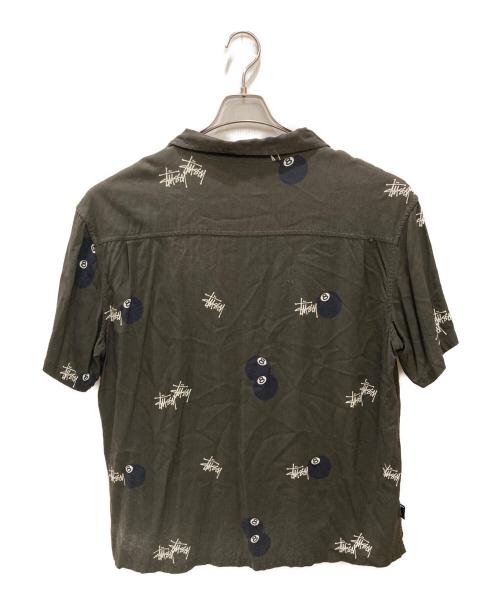 stussy（ステューシー）stussy (ステューシー) ８ボールオープンカラーシャツ ブラック サイズ:Lの古着・服飾アイテム