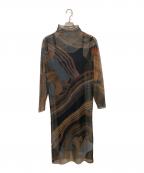 Ameriアメリ）の古着「CROOKED STRATUM SHEER DRESS」｜ネイビー