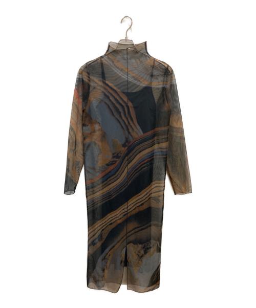 Ameri（アメリ）Ameri (アメリ) CROOKED STRATUM SHEER DRESS ネイビー サイズ:Mの古着・服飾アイテム