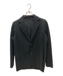 HOMME PLISSE ISSEY MIYAKE（オム プリッセ イッセイ ミヤケ）の古着「プリーツテーラードジャケット」｜ブラック