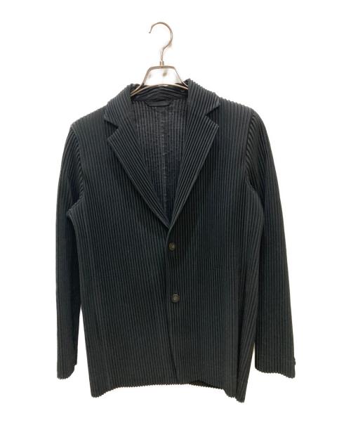 HOMME PLISSE ISSEY MIYAKE（オム プリッセ イッセイ ミヤケ）HOMME PLISSE ISSEY MIYAKE (オム プリッセ イッセイ ミヤケ) プリーツテーラードジャケット ブラック サイズ:2の古着・服飾アイテム