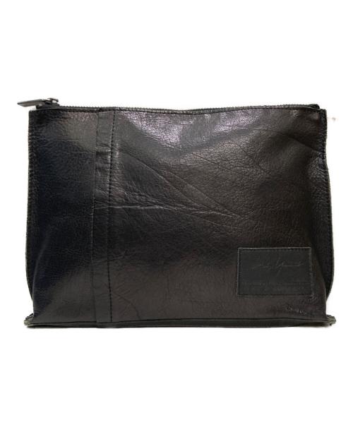 YOHJI YAMAMOTO（ヨウジヤマモト）YOHJI YAMAMOTO (ヨウジヤマモト) レザークラッチバッグ ブラックの古着・服飾アイテム