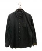 RAF SIMONSラフシモンズ）の古着「Straight fit denim shirt with label」｜ブラック