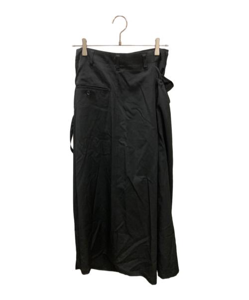 Yohji Yamamoto pour homme（ヨウジヤマモト プールオム）Yohji Yamamoto pour homme (ヨウジヤマモト プールオム) 皺ギャバ フロント ギャザー スカート ブラック サイズ:2の古着・服飾アイテム
