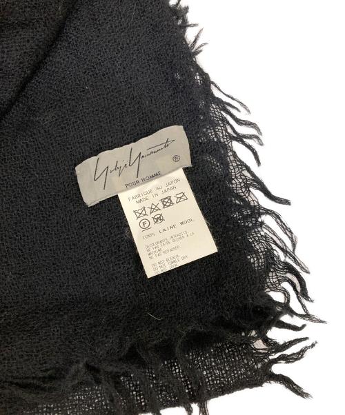Yohji Yamamoto pour homme（ヨウジヤマモト プールオム）Yohji Yamamoto pour homme (ヨウジヤマモト プールオム) ウールガーゼニードルパンチストール ホワイト×ブラックの古着・服飾アイテム