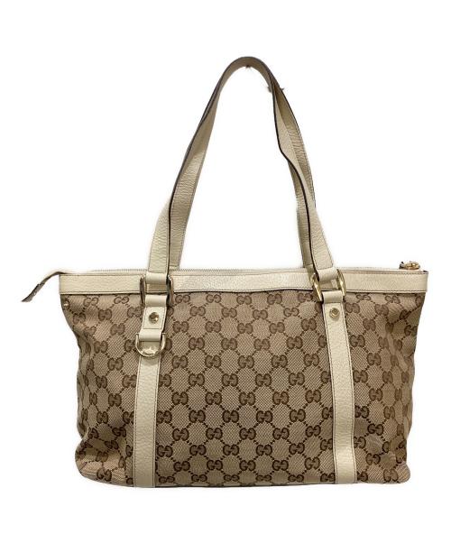 GUCCI（グッチ）GUCCI (グッチ) GGキャンバスショルダーバッグ ベージュの古着・服飾アイテム