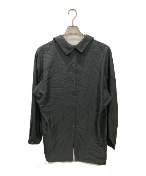 Yohji Yamamoto pour homme（ヨウジヤマモト プールオム）Yohji Yamamoto pour homme (ヨウジヤマモト プールオム) シルクシャツ ブラック サイズ:2の古着・服飾アイテム