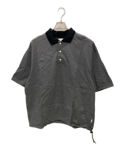 CLESSTE（クレスト）CLESSTE (クレスト) STRIPED MASSIVE S/S POLO SHIRT ブラック サイズ:Freeの古着・服飾アイテム