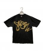 stussyステューシー）の古着「ロゴプリントTシャツ」｜ブラック