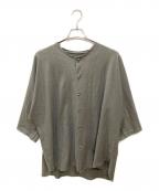 HOMME PLISSE ISSEY MIYAKEオム プリッセ イッセイ ミヤケ）の古着「フロント チャイナボタン 裁チ切カットソー」｜カーキ
