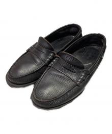 PARABOOT（パラブーツ）の古着「CORAUX FOUL レザーコインローファー」｜ブラック