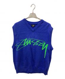 stussy（ステューシー）の古着「ニットベスト」｜ブルー