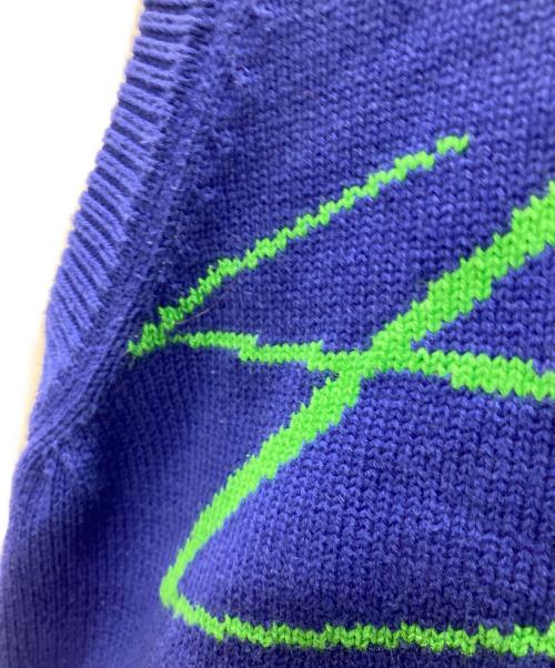 stussy（ステューシー）stussy (ステューシー) ニットベスト ブルー サイズ:Lの古着・服飾アイテム
