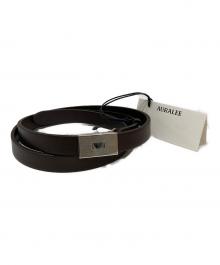AURALEE（オーラリー）の古着「SLIDE BUCKLE BELT/スライドバックルベルト」｜ブラウン