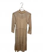 Ameriアメリ）の古着「SHIRRING SHEER DRESS / レースワンピース」｜ベージュ