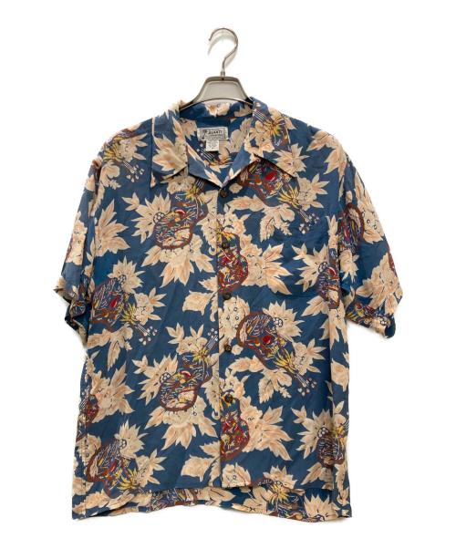 AVANTI（アヴァンティ）AVANTI (アヴァンティ) 古着シルクアロハシャツ ブルー サイズ:Mの古着・服飾アイテム