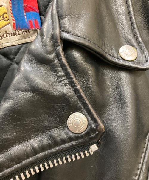 Schott（ショット）Schott (ショット) レザーダブルライダースジャケット ブラック サイズ:38の古着・服飾アイテム
